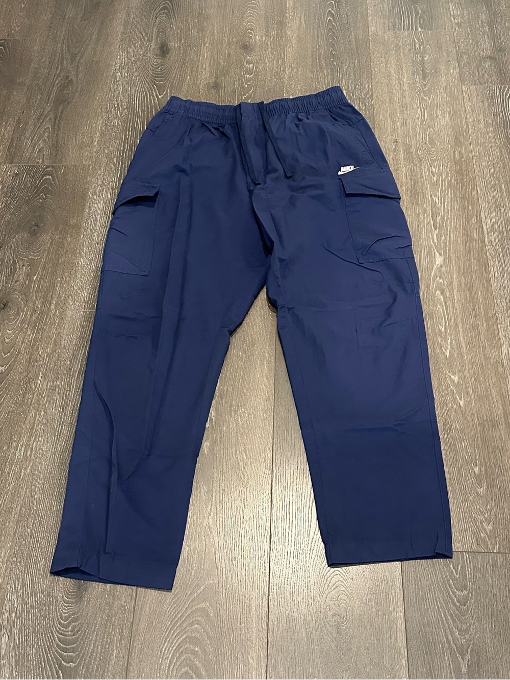 Nike Navy Blue Cargo Jogger Pants Relaxed Fit Lightweight Y2K Mens Sz XL